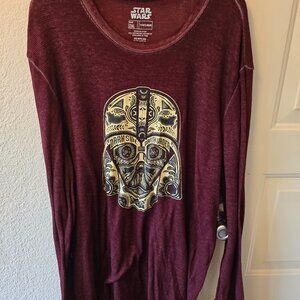 Light Weight Long Sleeve Darth Vader Star Wars Shirt